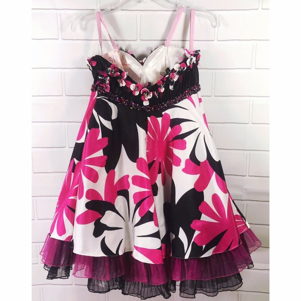 NWT Blush Prom By Alexia Formal Cocktail Evening Floral Tulle Gown Dress Size 2 - Picture 5 of 9